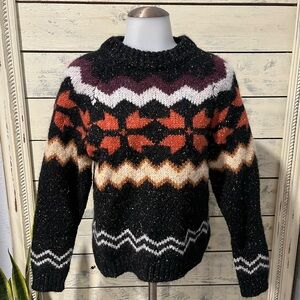 Gemelli Italian Made Wool Fair Isle Sweater Size Medium